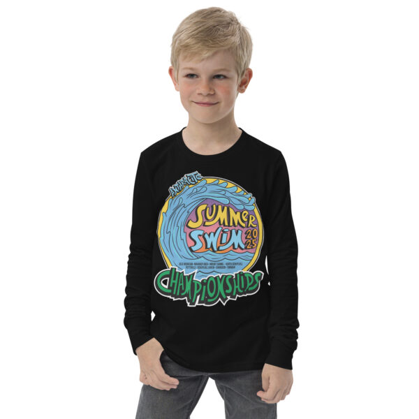 Anthracite Swim Championship 2025 Youth long sleeve tee - Image 2