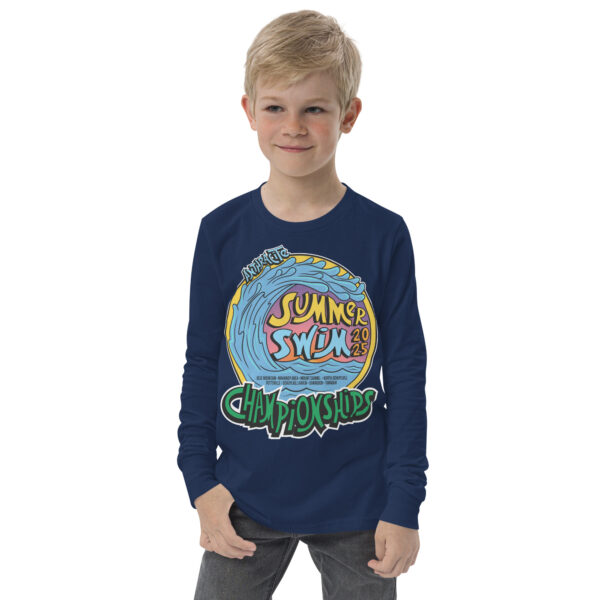Anthracite Swim Championship 2025 Youth long sleeve tee - Image 3