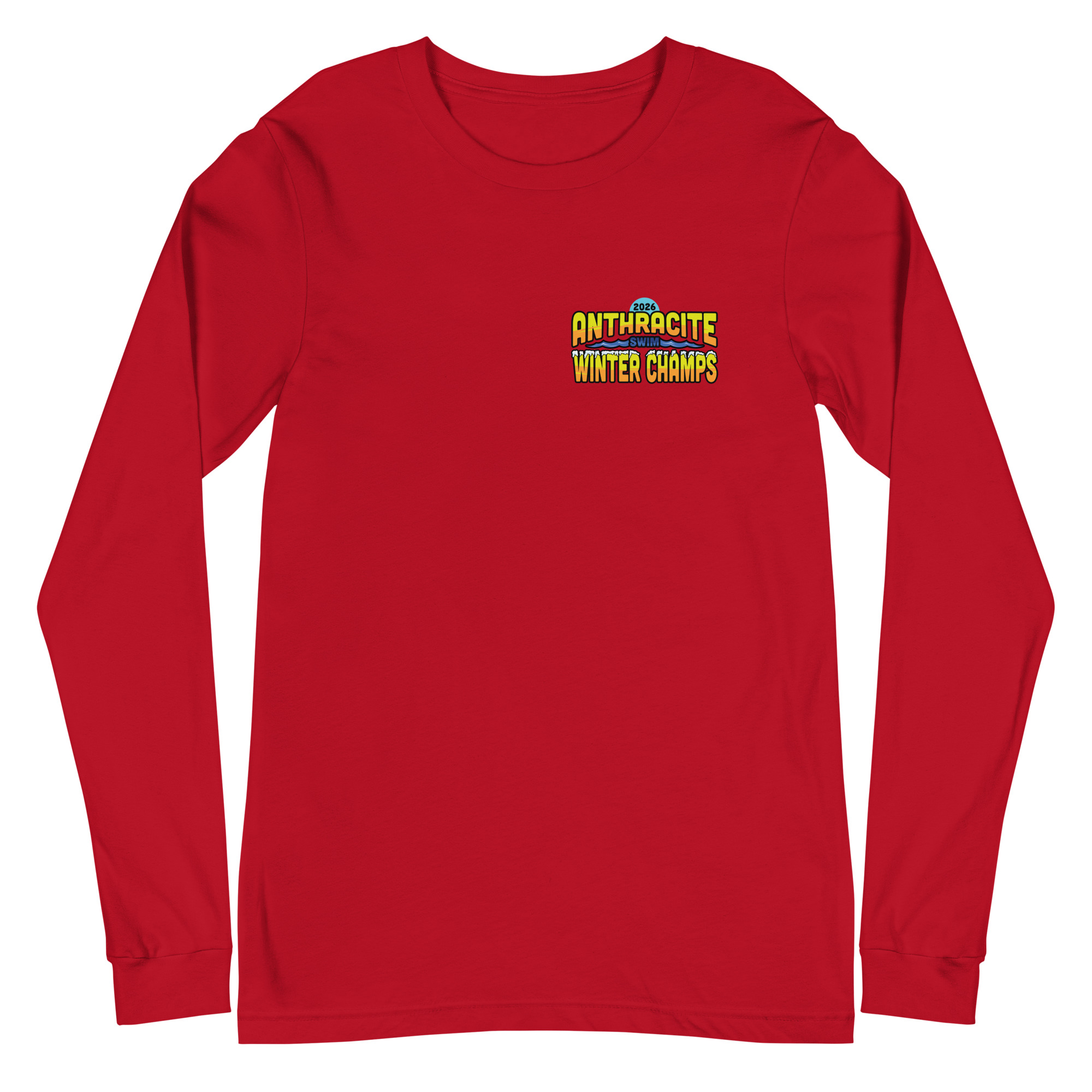 Anthracite Winter Swim Champs 2026 2-Sided Unisex Long Sleeve Tee