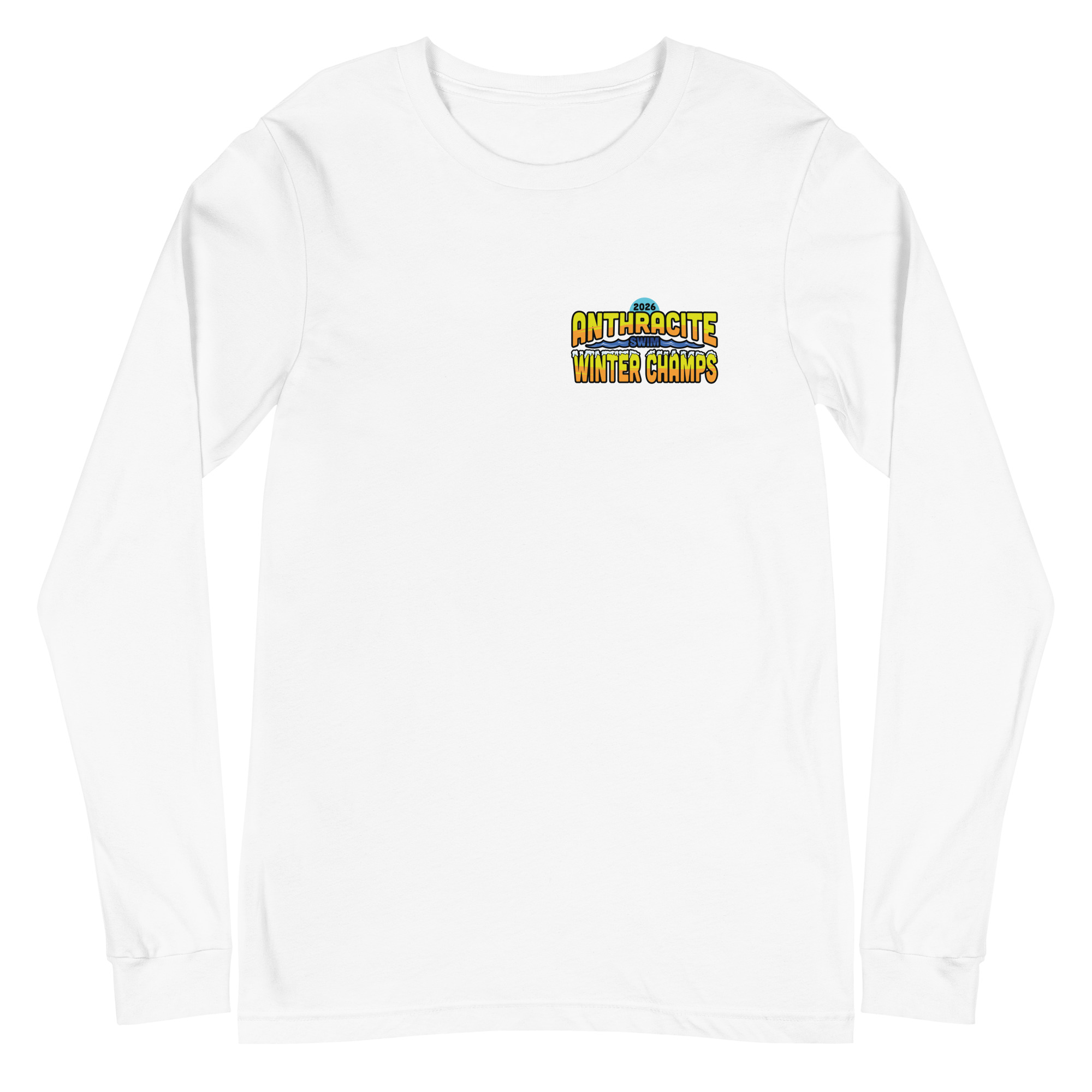 Anthracite Winter Swim Champs 2026 2-Sided Unisex Long Sleeve Tee - Image 8