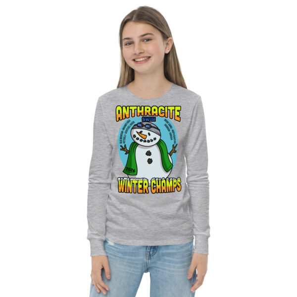 Anthracite Winter Swim Champs 2026 Youth long sleeve tee