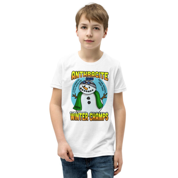 Anthracite Winter Swim Champs 2026 Youth Short Sleeve T-Shirt