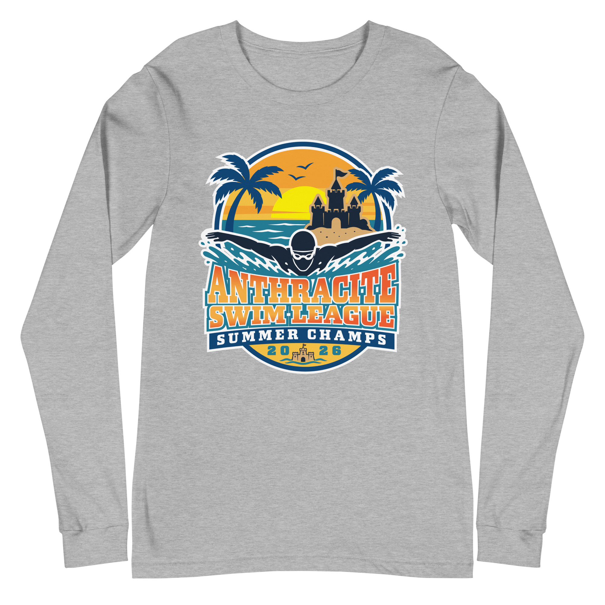 2026 Anthracite Swim Summer Champs Unisex Long Sleeve Tee - Image 7