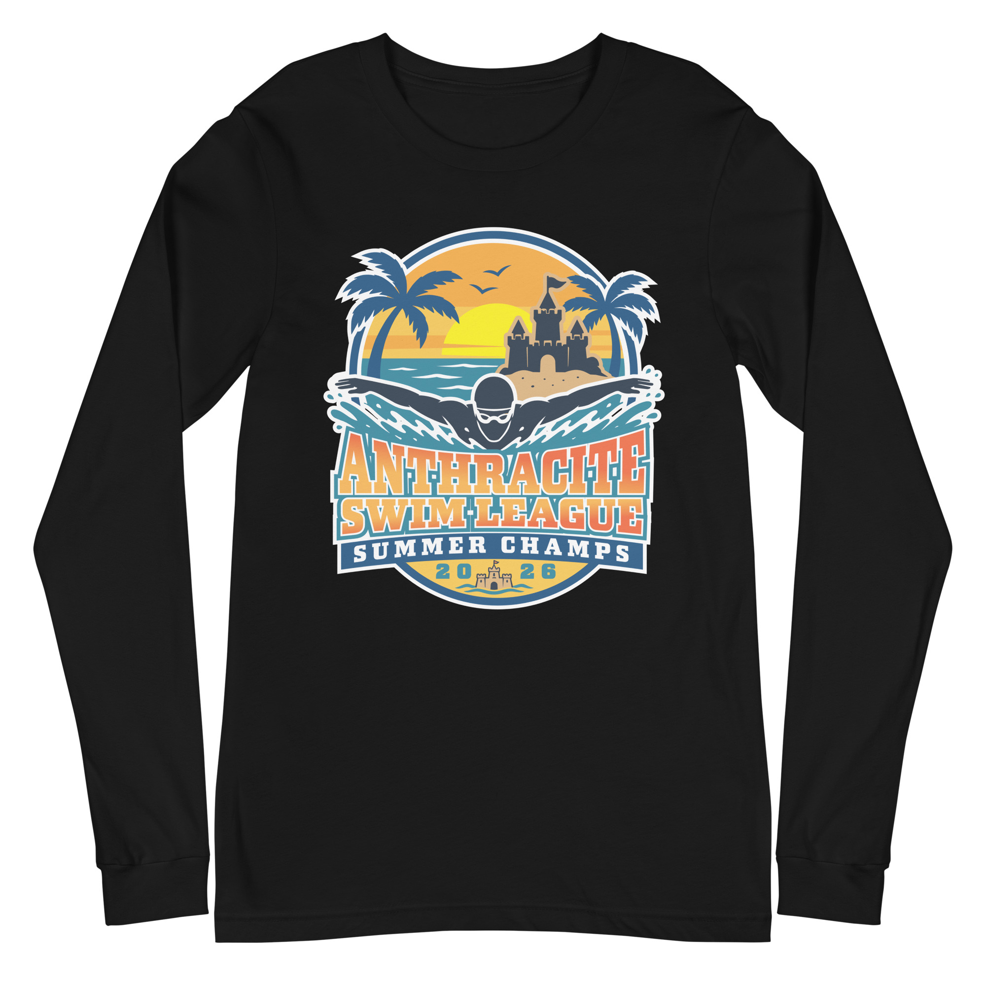 2026 Anthracite Swim Summer Champs Unisex Long Sleeve Tee - Image 2