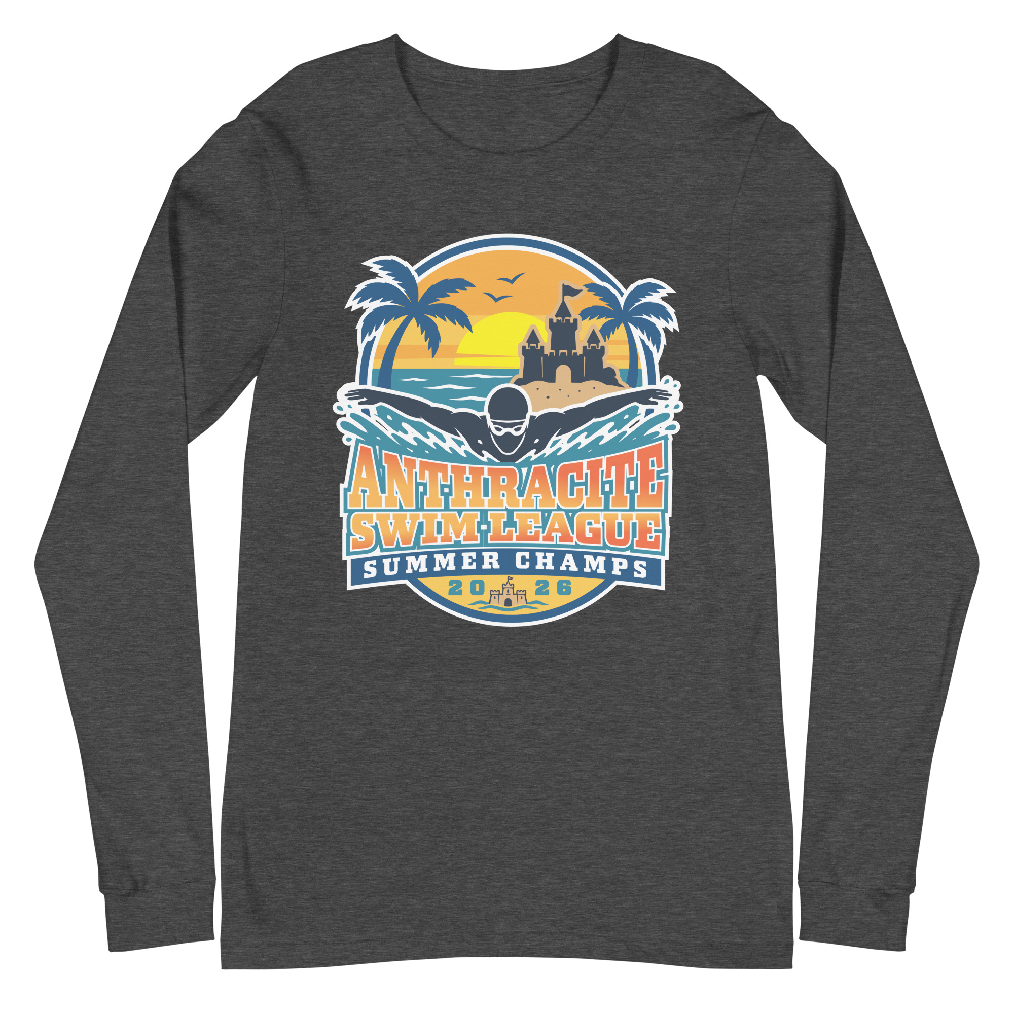 2026 Anthracite Swim Summer Champs Unisex Long Sleeve Tee - Image 4