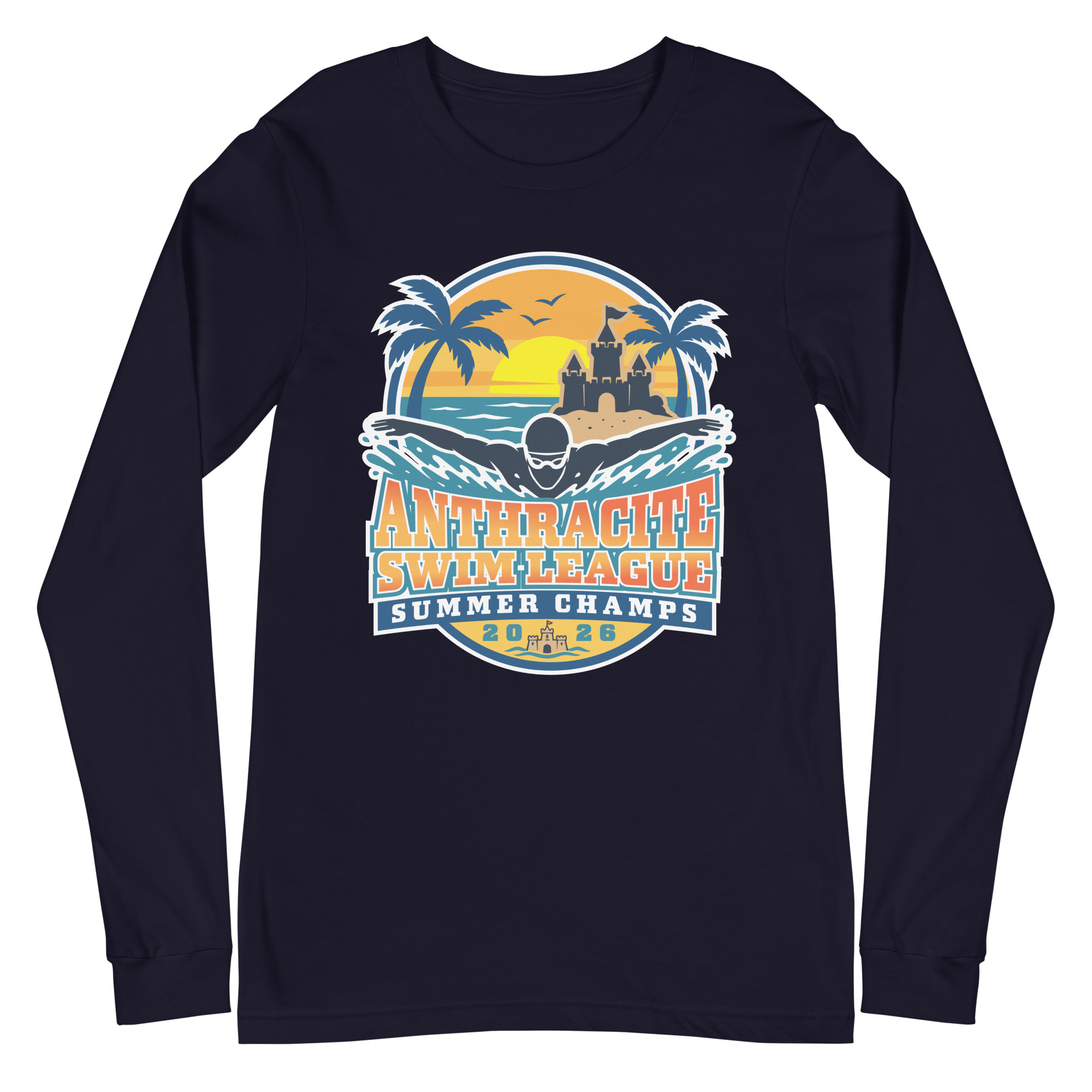 2026 Anthracite Swim Summer Champs Unisex Long Sleeve Tee - Image 3