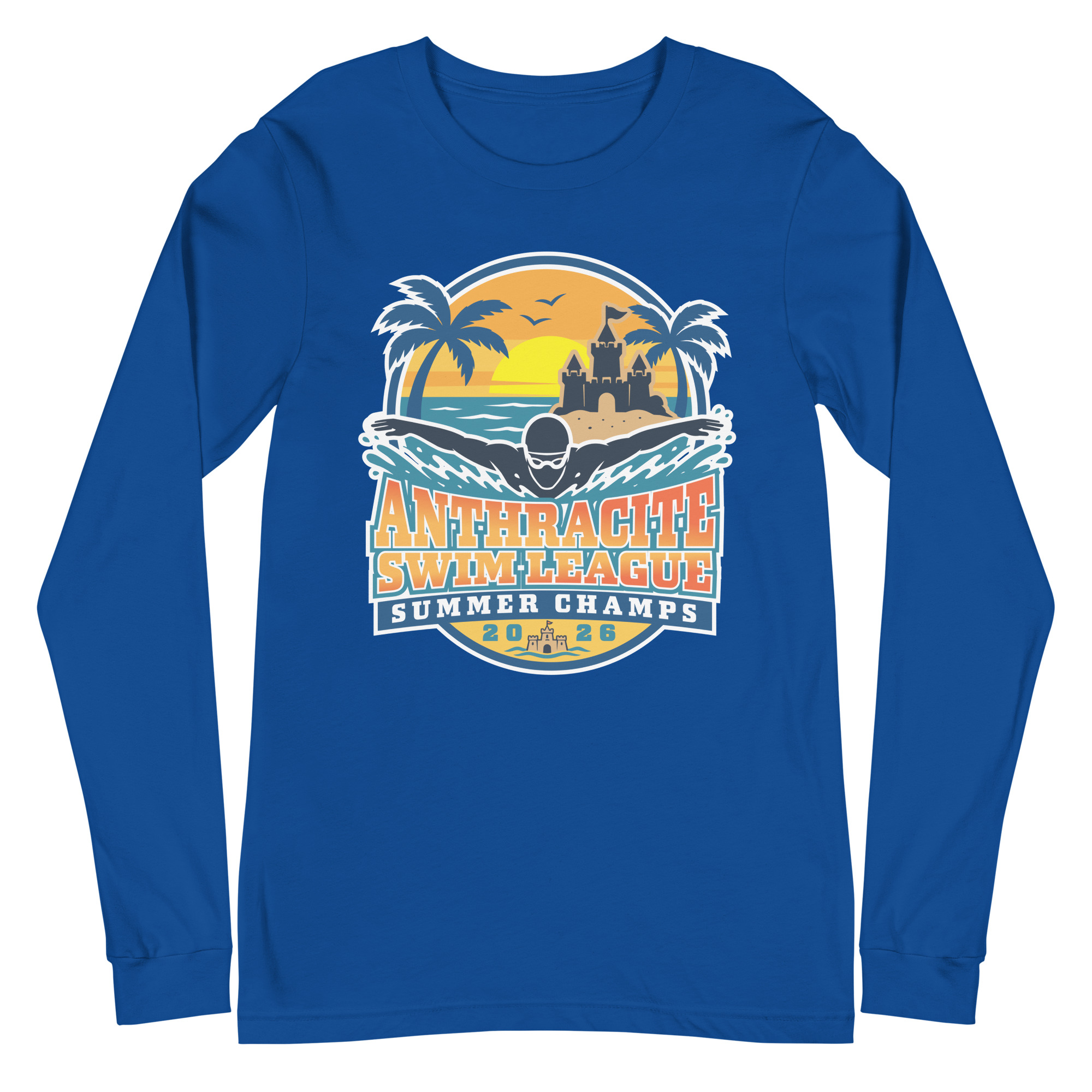 2026 Anthracite Swim Summer Champs Unisex Long Sleeve Tee - Image 5