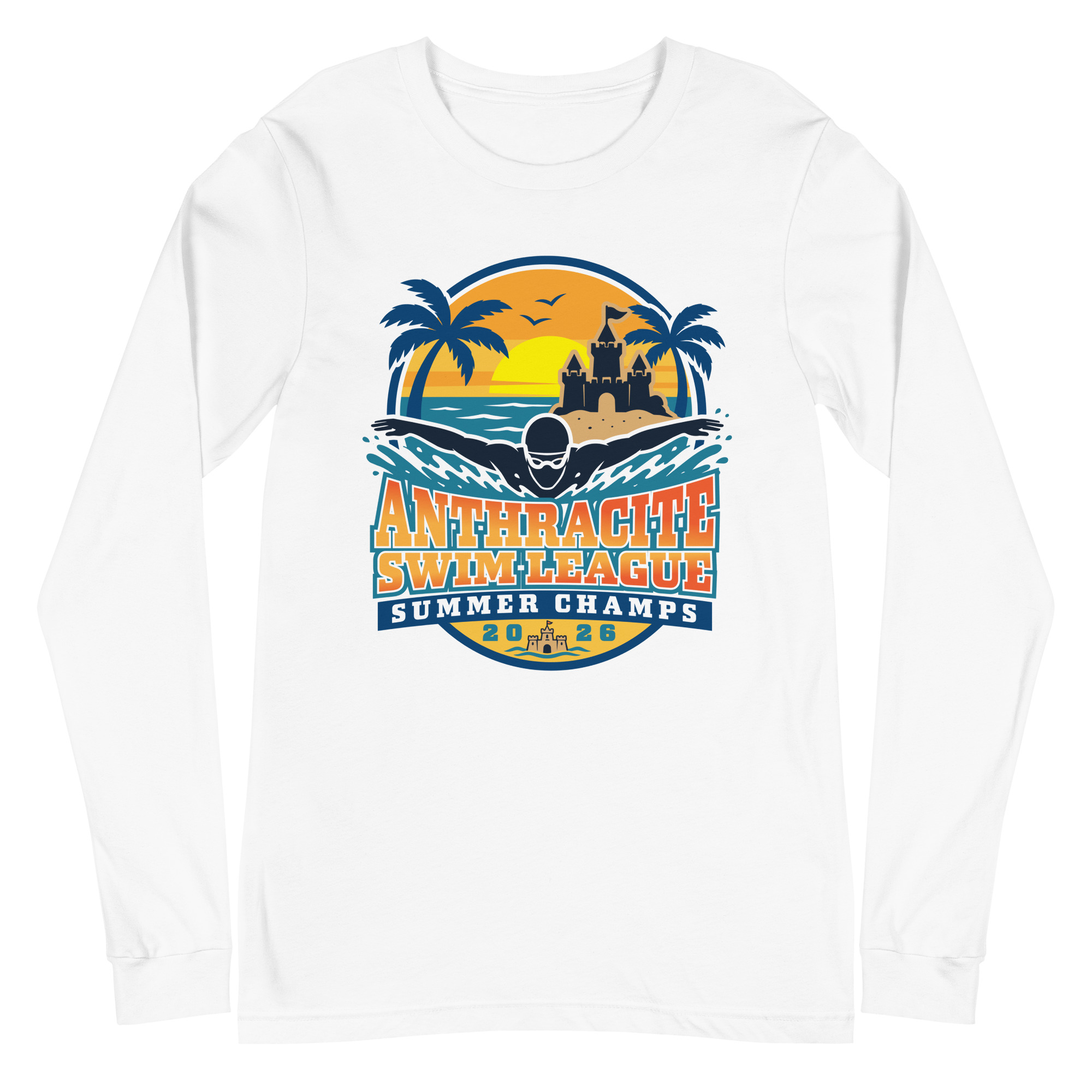 2026 Anthracite Swim Summer Champs Unisex Long Sleeve Tee - Image 8