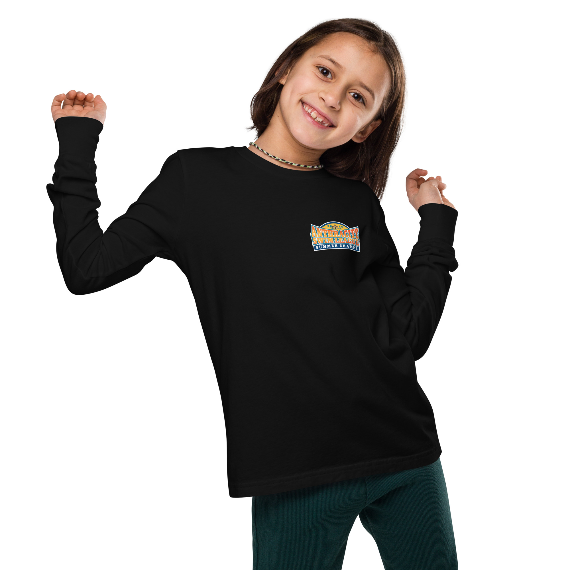 2026 Anthracite Swim Summer Champs Youth long sleeve tee - Image 2