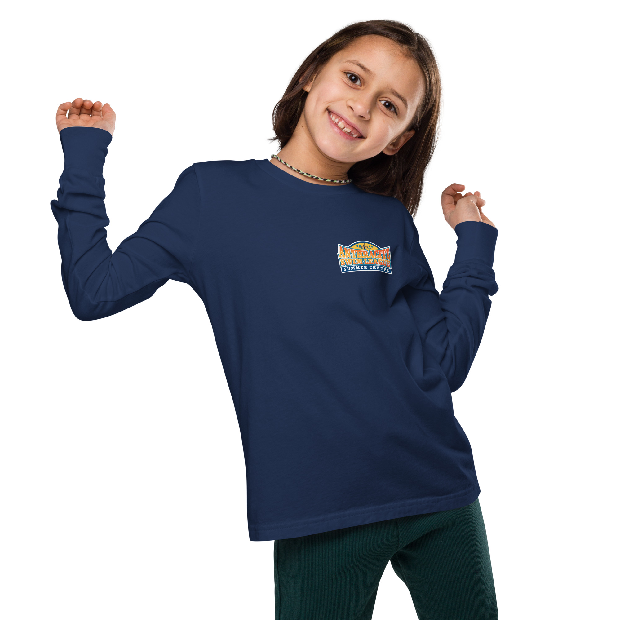 2026 Anthracite Swim Summer Champs Youth long sleeve tee - Image 3