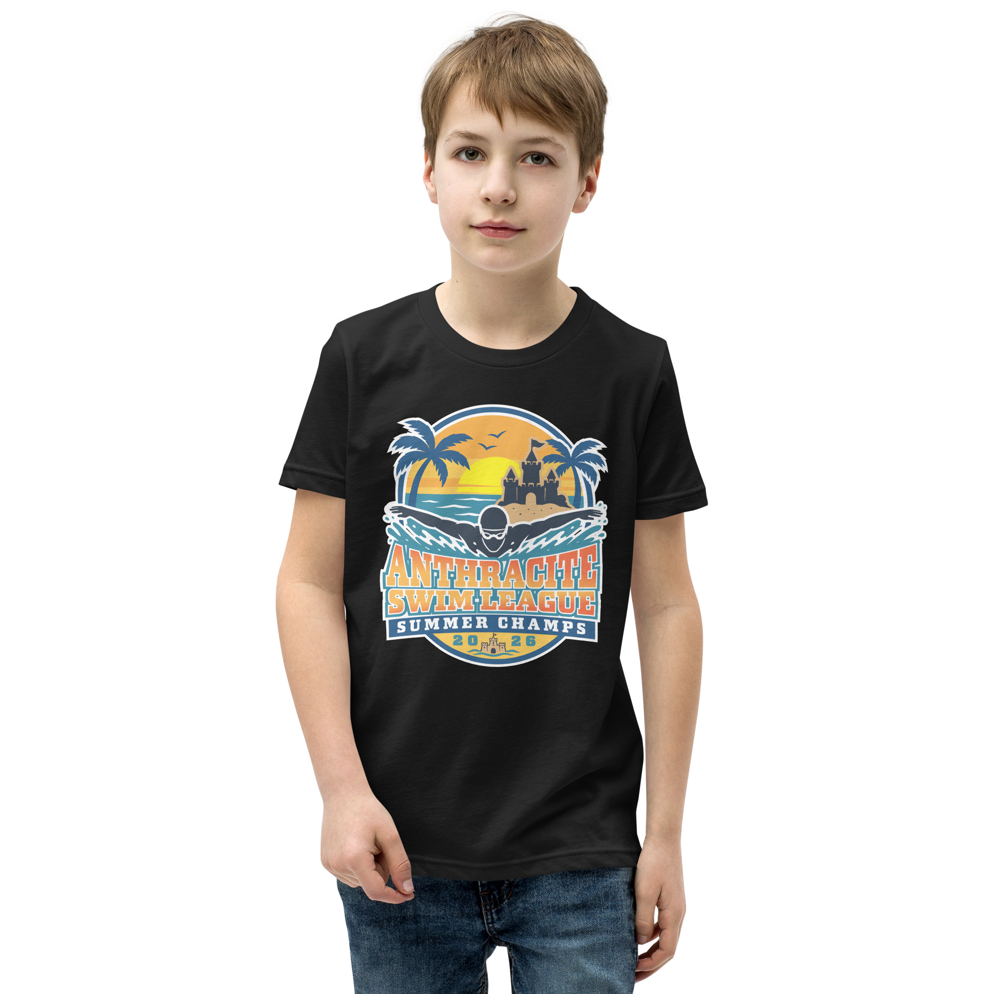 2026 Anthracite Swim Summer Champs Youth Short Sleeve T-Shirt - Image 2