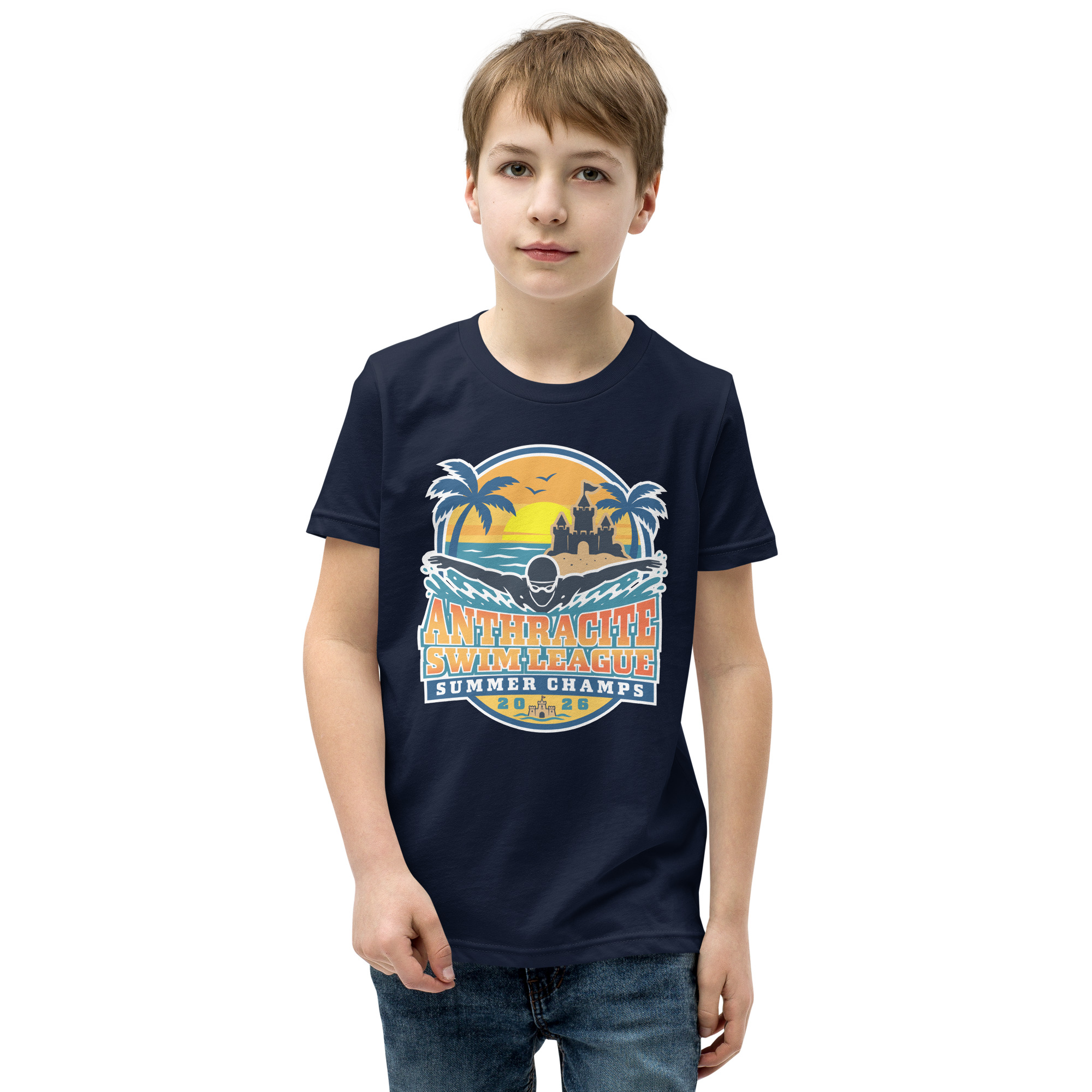 2026 Anthracite Swim Summer Champs Youth Short Sleeve T-Shirt - Image 3